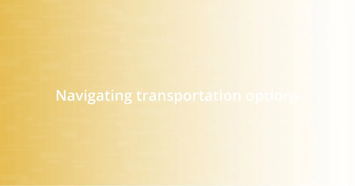 Navigating transportation options