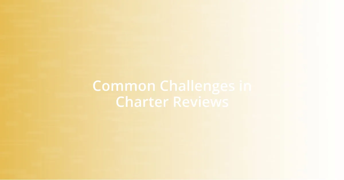 Common Challenges in Charter Reviews